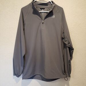 Adidas Sweater Mens Medium Large Gray Pullover 1/4 Zip Mock Neck Athleisure
